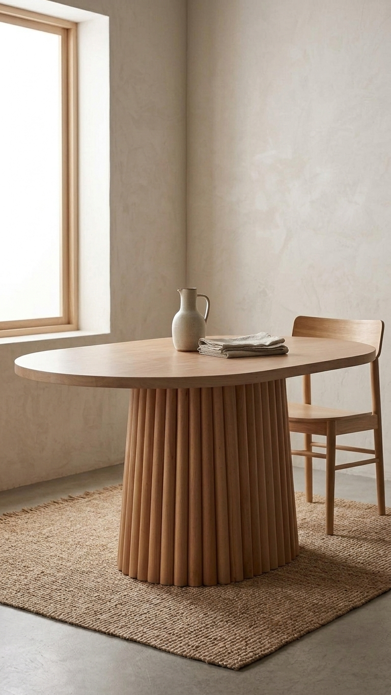 Melita Doğal Ahşap Naturel Renk Oval Masa 170x90 Cm - Bohem & İskandinav Tarz
