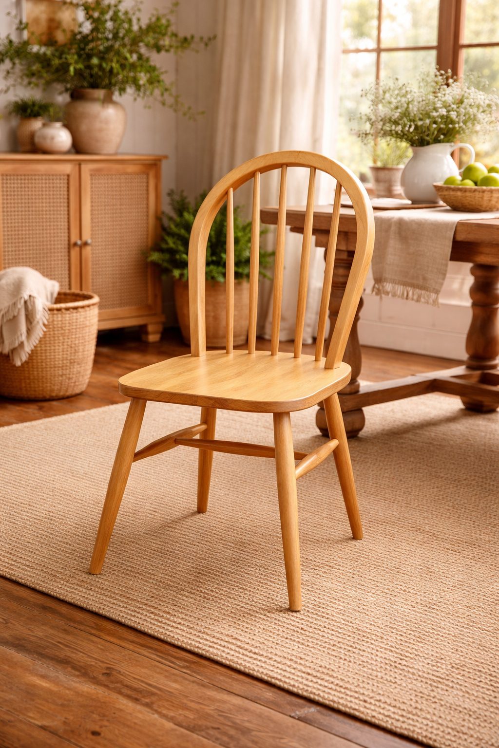 Miranda Natural Ahşap Kayın Sandalye Detaylı İşçilik Modern Şık Tasarım
