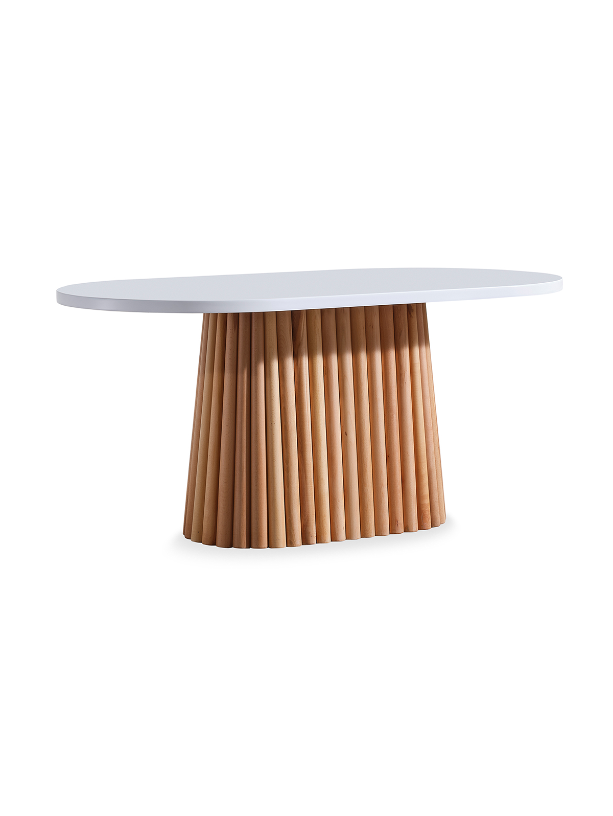 Montreal Beyaz Tabla Naturel Ayak Oval Ahşap Masa Takımı 170x90 Cm - 6 Sandalyeli Doğal Hazeranlı İskandinav Şık Tasarım