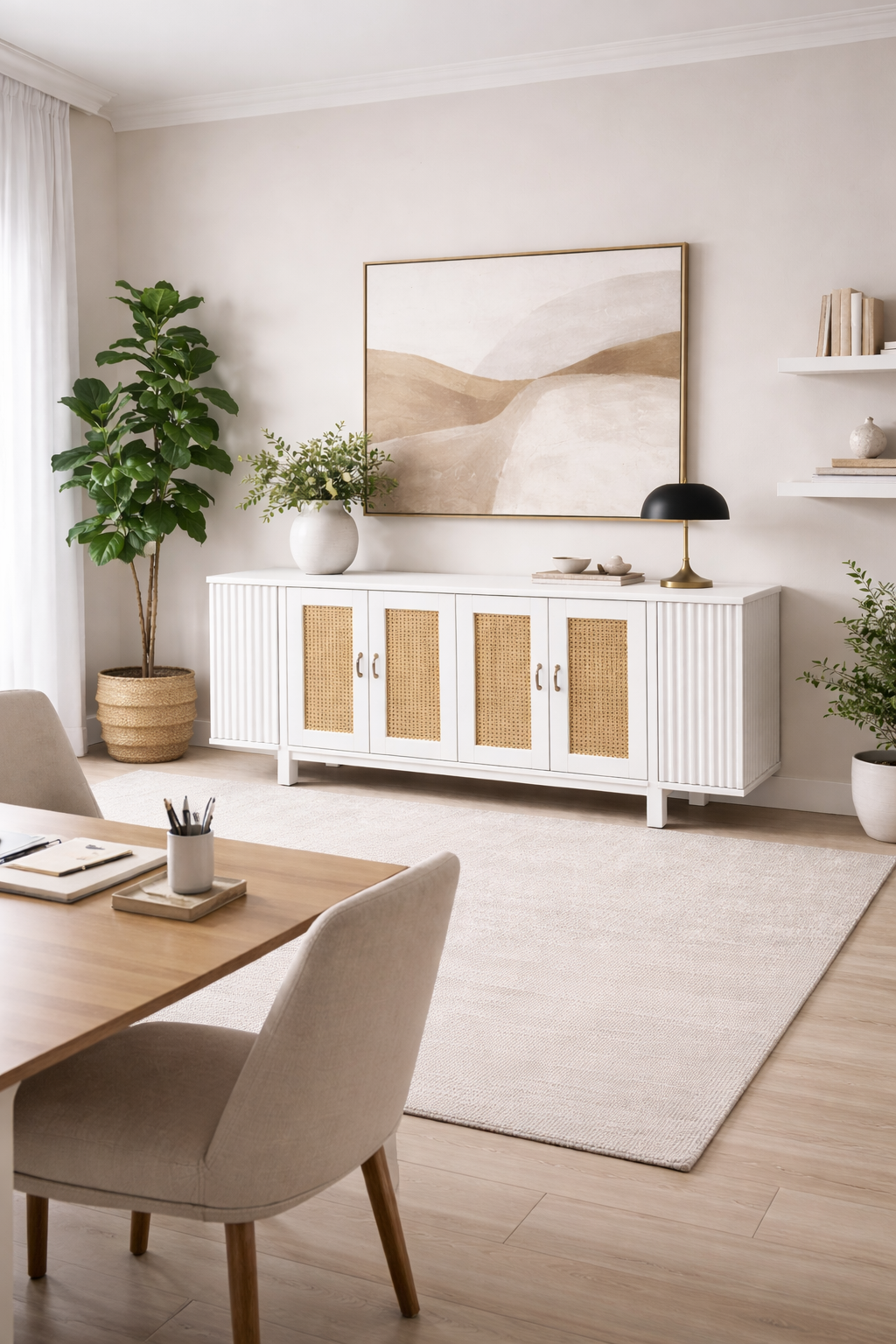 Panelli Kapaklı Ahşap Konsol – Modern Salon ve Antre Konsolu – 200 × 42 × 80 cm