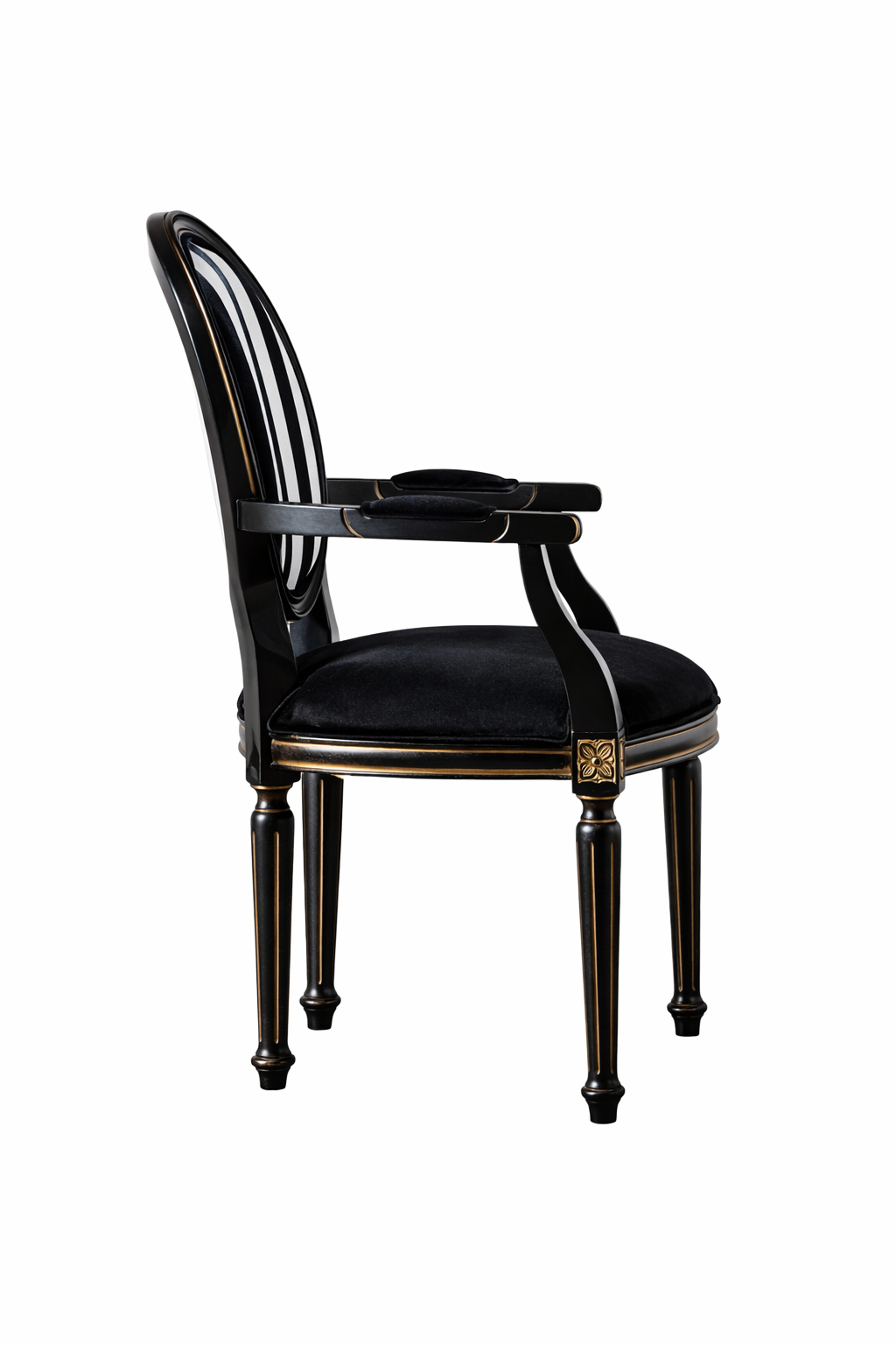 Racine Doğal Ahşap Kayın Siyah Renk Kolçaklı Sandalye Detaylı İşçilik Modern Şık Tasarım