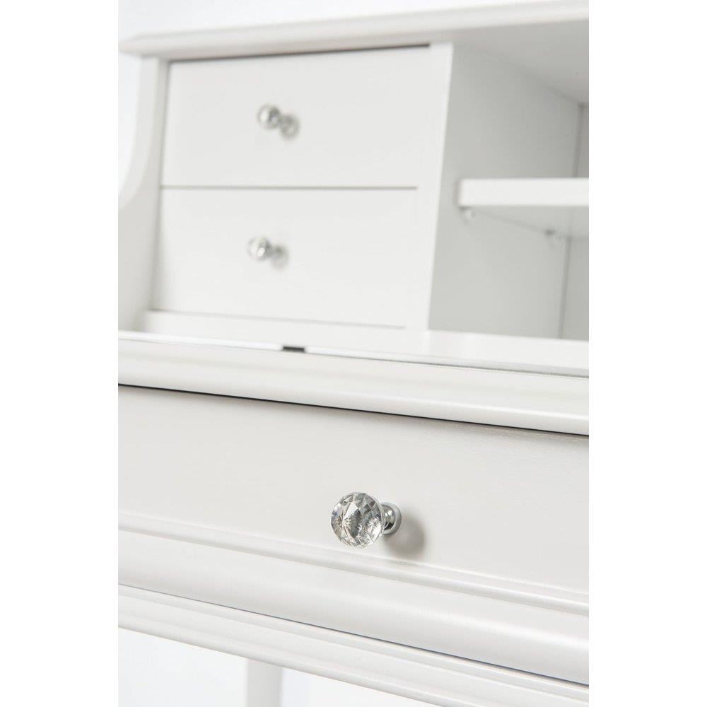 Regalo Doğal Ahşap Beyaz Renk Çekmeceli Çalışma Masası 110x70 Cm - Modern & Şık Tasarım