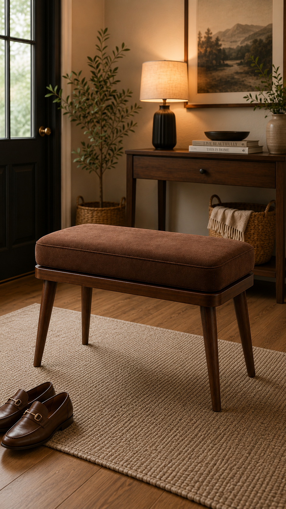 Siyah Puf Bench 90x40x43 cm