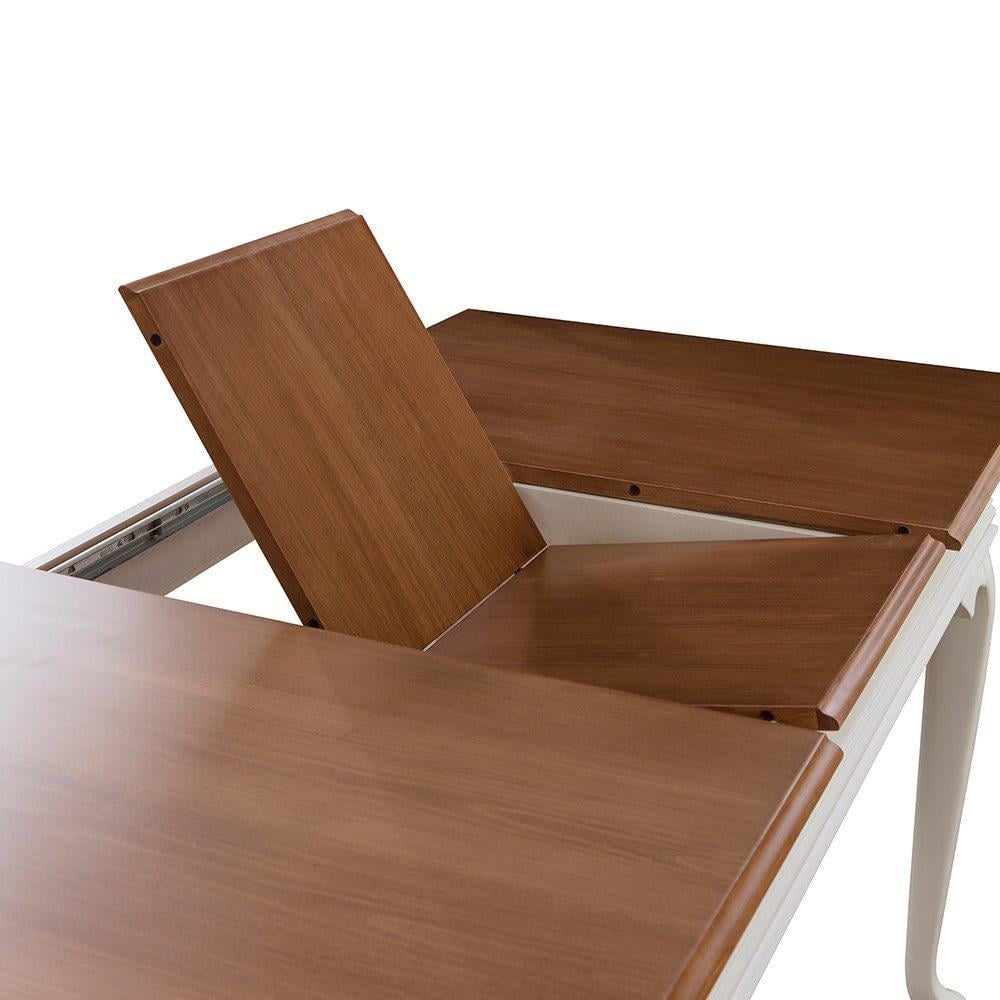 Tanaro Naturel Renk Tabla Beyaz Ayak Çizilmez Dikdörtgen Açılır Ahşap Masa 110x70 Cm - Modern & Şık Tasarım