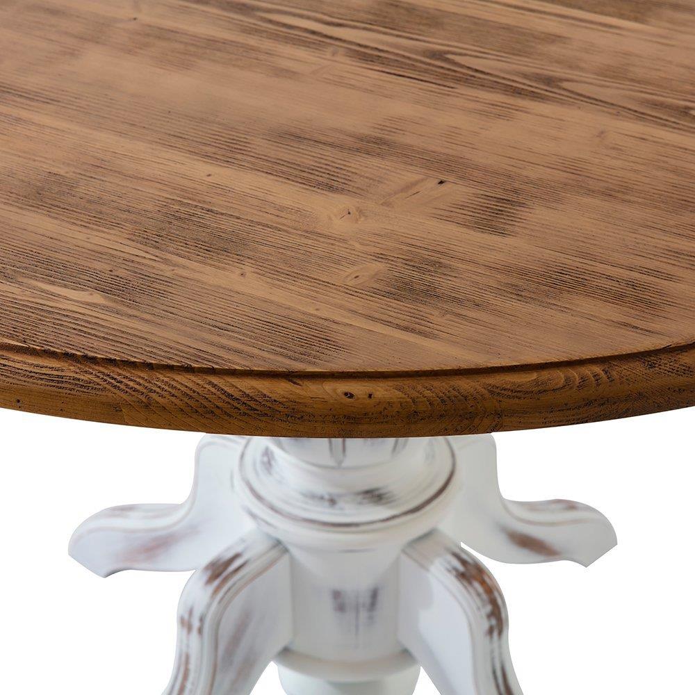 Tiber Doğal Ahşap Yuvarlak Masa Takımı 118x118 cm - 4 Doğal Ahşap Kapitoneli Sandalye Modern Şık Tasarım