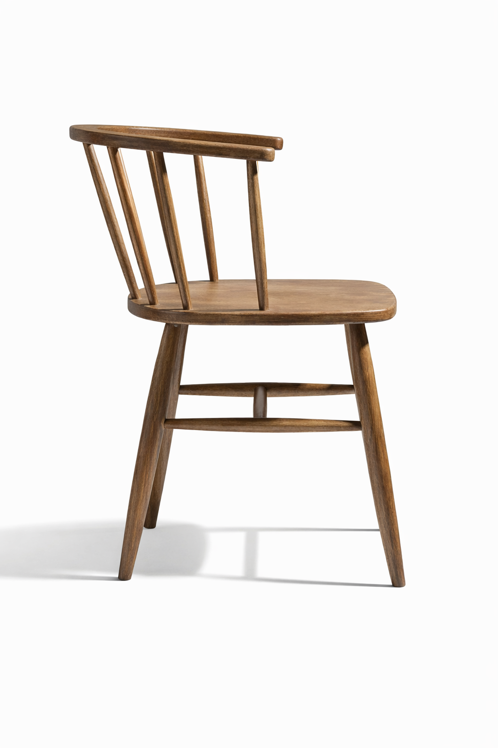 Virel Doğal Ahşap Kayın Kolçaklı Sandalye Kavisli Sırt Tasarım Modern İskandinav Stil | Alberohome