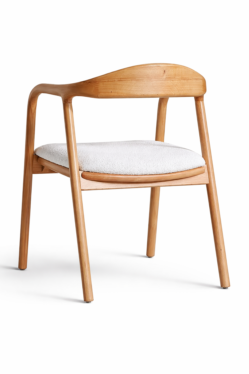 Zen Natural Kayın Ahşap Kolçaklı Sandalye Detaylı İşçilik Modern Şık Tasarım