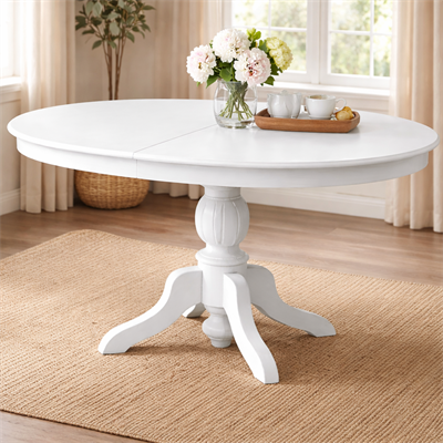 100x150 Açılır Oval Masa – 8/10 Kişilik – Masif Ayaklı Kayın Kaplama MDF