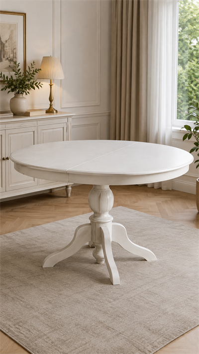 100x150 Açılır Oval Masa – 8/10 Kişilik – Masif Ayaklı Kayın Kaplama MDF