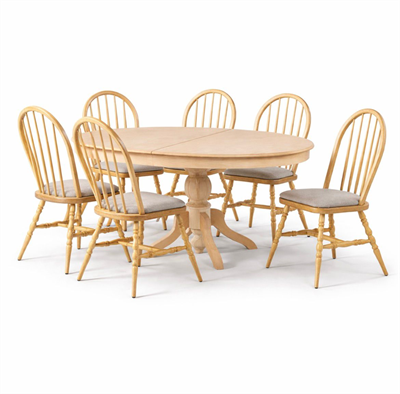 100x150 Açılır Oval Masa Takımı 6 Sandalyeli – 8/10 Kişilik – Masif Ayaklı Kayın Kaplama MDF