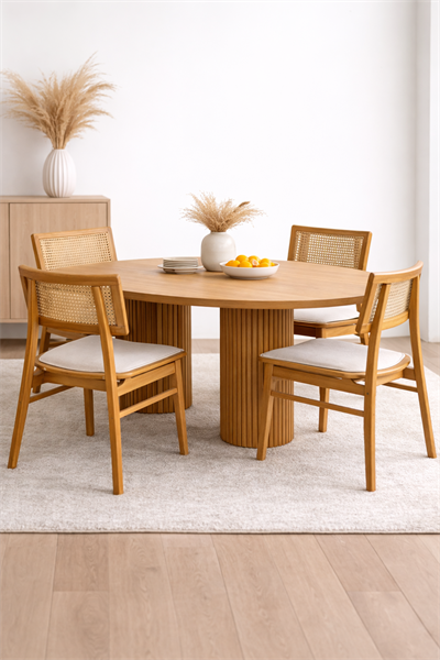 160x90 Ahşap Yemek Masası Takımı – Modern Mutfak Masası ve Sandalye Takımı | 4 Kişilik Yemek Masa Takımı 2026