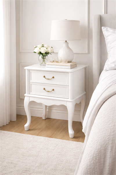 2 Çekmeceli Klasik Komodin 50x40x68 cm – Zarif Ayaklı Model