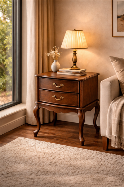 2 Çekmeceli Klasik Komodin 50x42x70 cm – Zarif Ayaklı Model