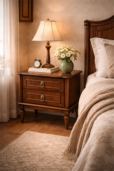 2 Çekmeceli Klasik Komodin 60x42x61 cm – Zarif Ayaklı Model