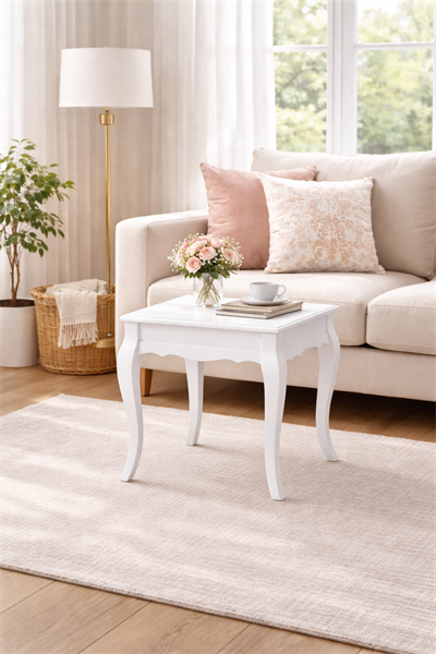 55x55 cm Klasik Yan Sehpa – Dekoratif Salon ve Oturma Odası Sehpası