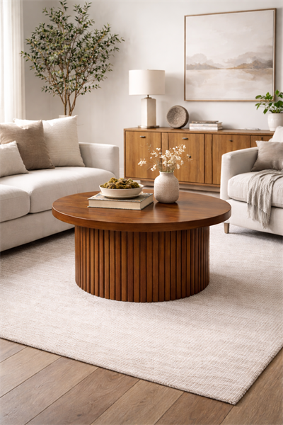 80 cm Yuvarlak Orta Sehpa | 45 cm | Ahşap Orta Sehpa