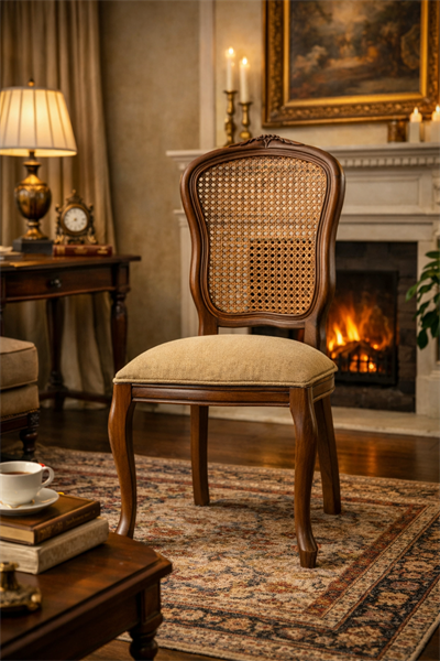 Afore Doğal Ahşap Kayın Ceviz Renk Hazeranlı Sandalye Detaylı İşçilik Modern Şık Tasarım