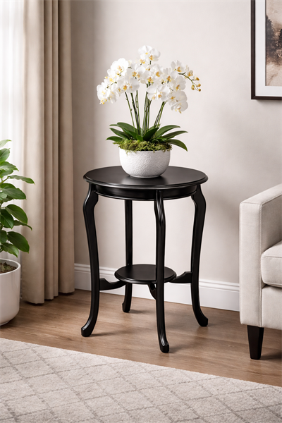 Ahşap Saksılık Standı – Yuvarlak  Dekoratif Saksı Sehpası – 71 cm