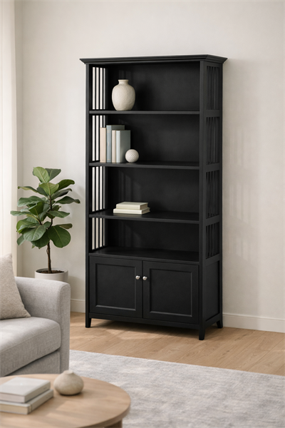 Alberohome Çok Amaçlı Kitaplık ve Dolaplı Raf Ünitesi 77x33x177 cm