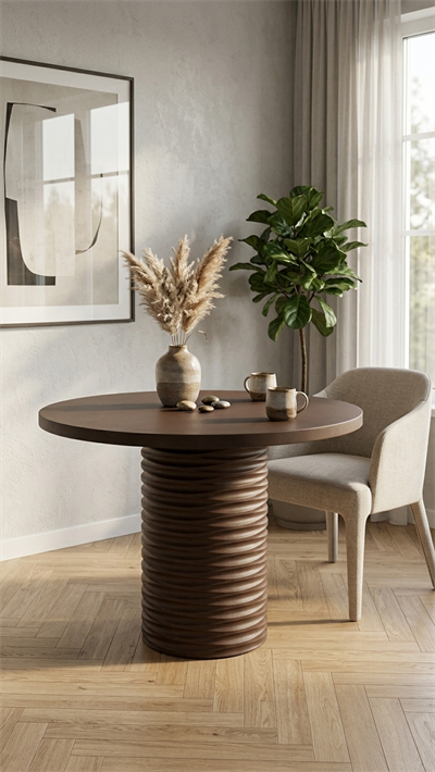 Alberohome Dar Su Yolu Yuvarlak Yemek Masası – 80x80 / 90x90 / 100x100 cm