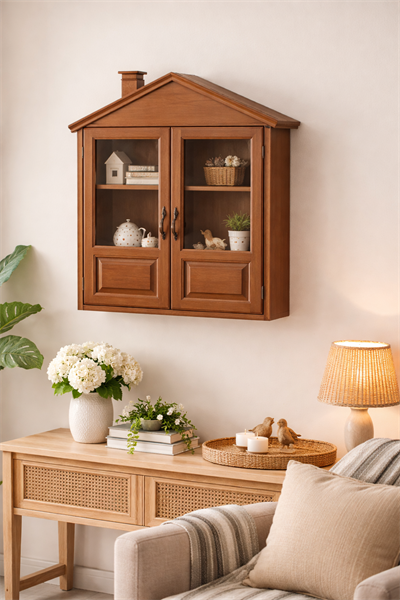 Alberohome Dekoratif Duvar Dolabı 66x74 cm – Cam Kapaklı Çok Amaçlı Dolap
