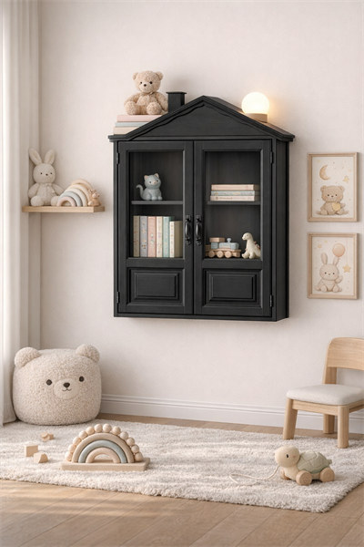 Alberohome Dekoratif Duvar Dolabı 66x74 cm – Cam Kapaklı Çok Amaçlı Dolap