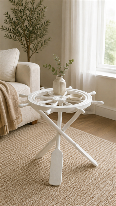 Alberohome Dümen Tasarımlı Ahşap Yan Sehpa 62x57 cm Dekoratif Sehpa