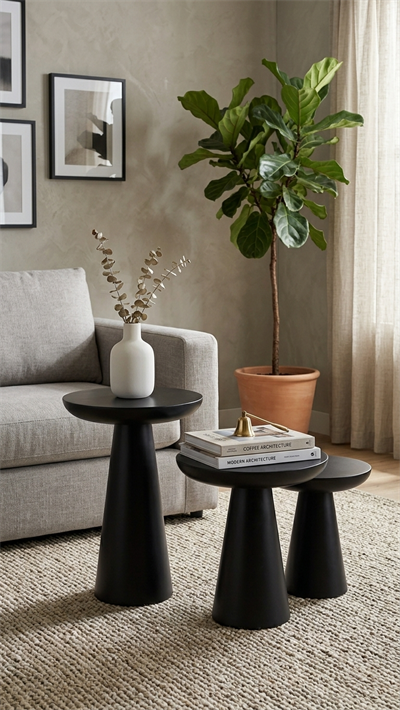 Alberohome Düz Mantar Zigon Sehpa 34x34x60 cm