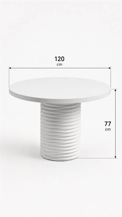 Alberohome Geniş Su Yolu Yuvarlak Yemek Masası – 110x110 / 120x120 / 140x140 cm