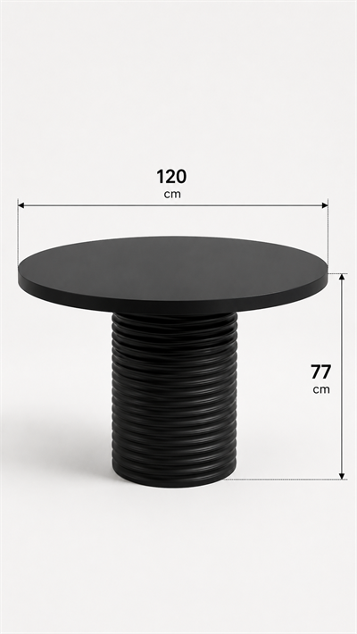 Alberohome Geniş Su Yolu Yuvarlak Yemek Masası – 110x110 / 120x120 / 140x140 cm