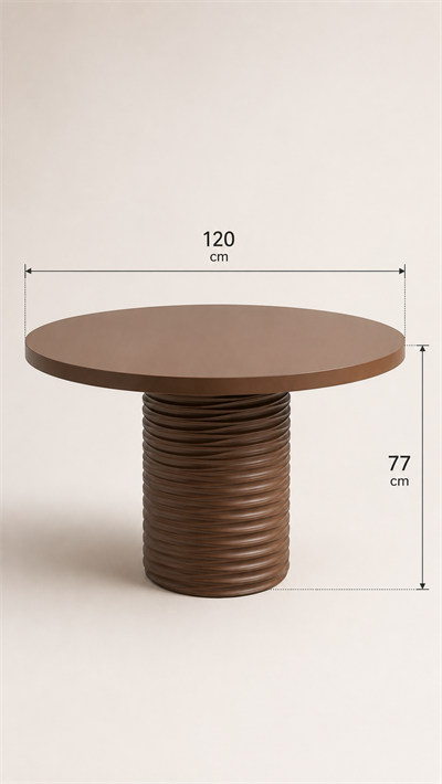 Alberohome Geniş Su Yolu Yuvarlak Yemek Masası – 110x110 / 120x120 / 140x140 cm