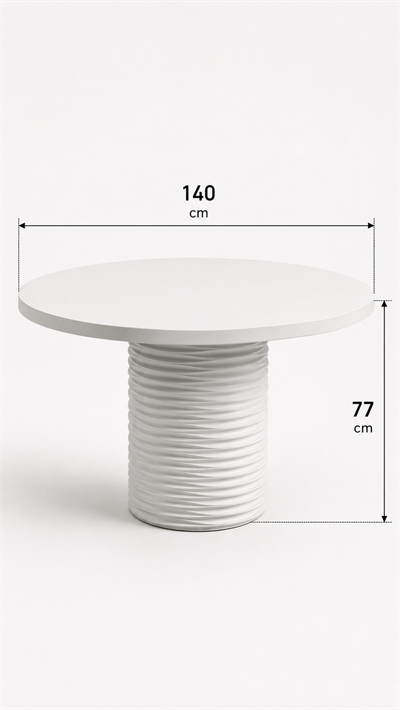 Alberohome Geniş Su Yolu Yuvarlak Yemek Masası – 110x110 / 120x120 / 140x140 cm