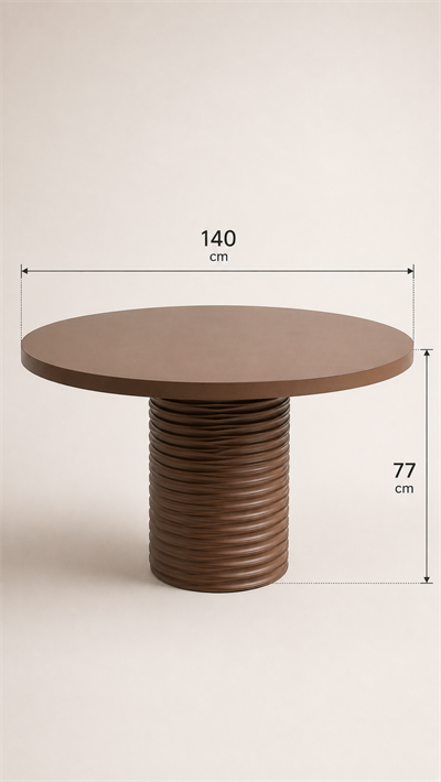 Alberohome Geniş Su Yolu Yuvarlak Yemek Masası – 110x110 / 120x120 / 140x140 cm