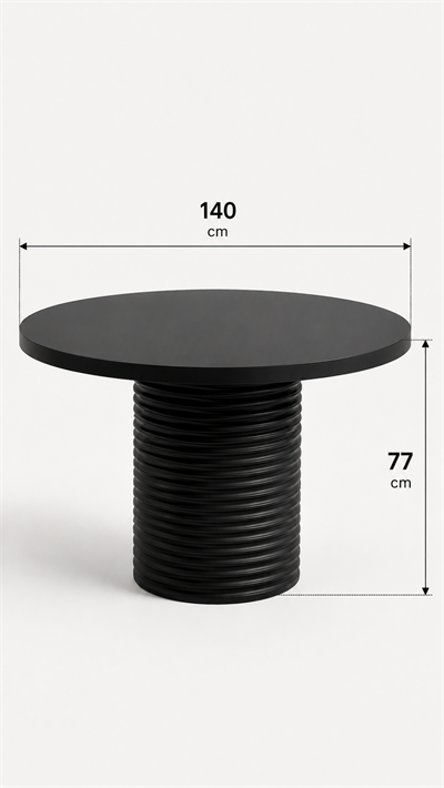 Alberohome Geniş Su Yolu Yuvarlak Yemek Masası – 110x110 / 120x120 / 140x140 cm