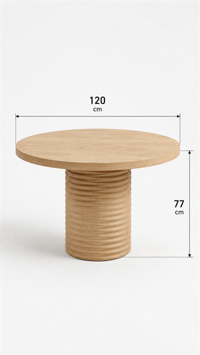 Alberohome Geniş Su Yolu Yuvarlak Yemek Masası – 110x110 / 120x120 / 140x140 cm