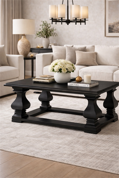 Alberohome Klasik Beyaz Orta Sehpa 122x72 cm Dekoratif Salon Sehpası