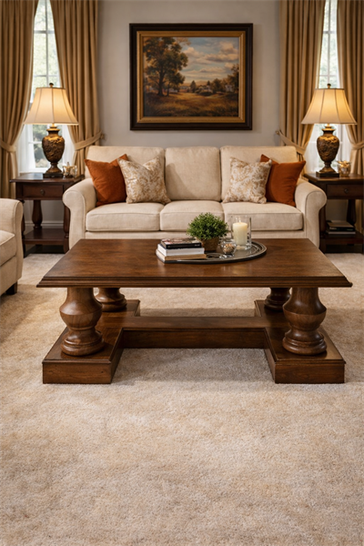 Alberohome Klasik Orta Sehpa 121x80 cm Dekoratif Salon Sehpası