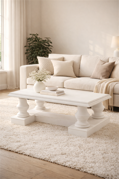 Alberohome Klasik Orta Sehpa 121x80 cm Dekoratif Salon Sehpası