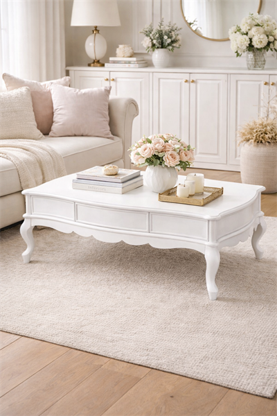 Alberohome Klasik Orta Sehpa 130x89 cm – Zarif ve Geniş Salon Sehpası