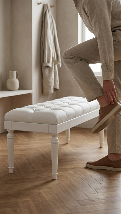 Alberohome Klasik Puf Bench 120x40 cm Kapitoneli Ahşap Bench