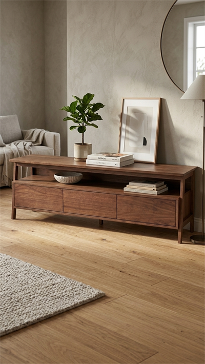 Alberohome Modern Ahşap TV Ünitesi 180 cm – Ceviz Renk TV Sehpası