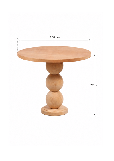Alberohome Modern Ahşap Yuvarlak Yemek Masası 80x77 cm