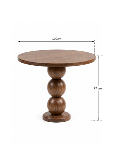 Alberohome Modern Ahşap Yuvarlak Yemek Masası 80x77 cm