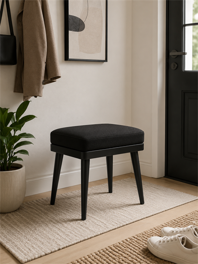 Alberohome Modern Bench Puf 60x40 cm – Minimal Ahşap Ayaklı Puf