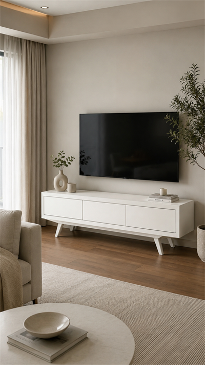 Alberohome Modern Beyaz TV Ünitesi 180x43x52 cm