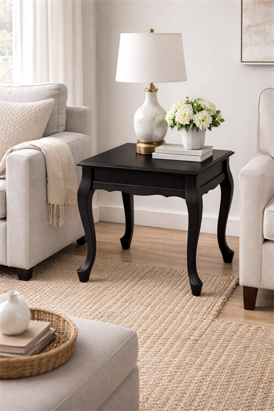 Alberohome Modern Klasik Kare Yan Sehpa 55x55 cm