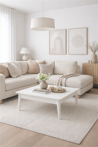 Alberohome Modern  Orta Sehpa 90x90 cm Minimal Salon Sehpası