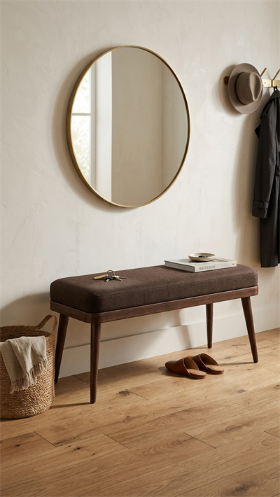 Alberohome Modern Puf Bench 120 cm | Ahşap Ayaklı Yatak Ucu Pufu ve Oturma Bankı