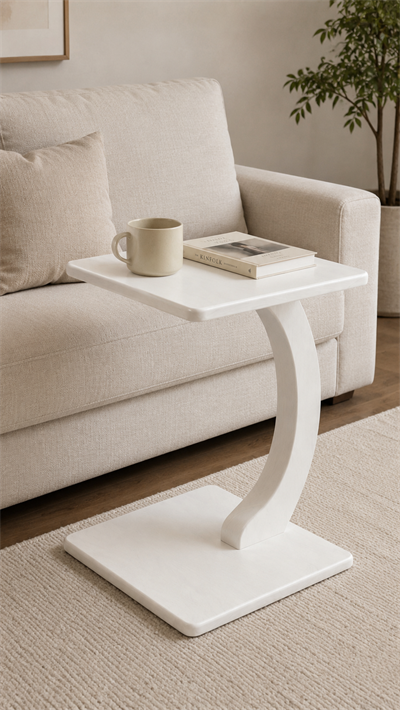 Alberohome Modern Yan Sehpa 44x34 cm Ahşap C Sehpa