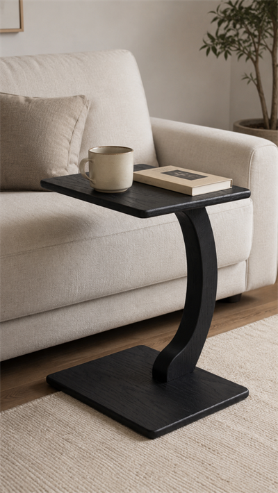 Alberohome Modern Yan Sehpa 44x34 cm Ahşap C Sehpa